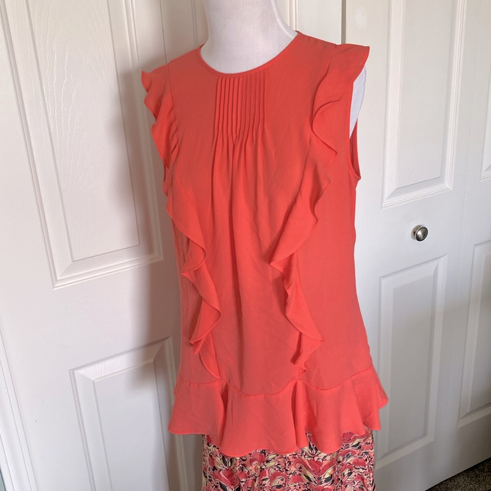 BONUS BOX ITEM! Coral Ruffled Blouse by Banana Republic- Small ~ S